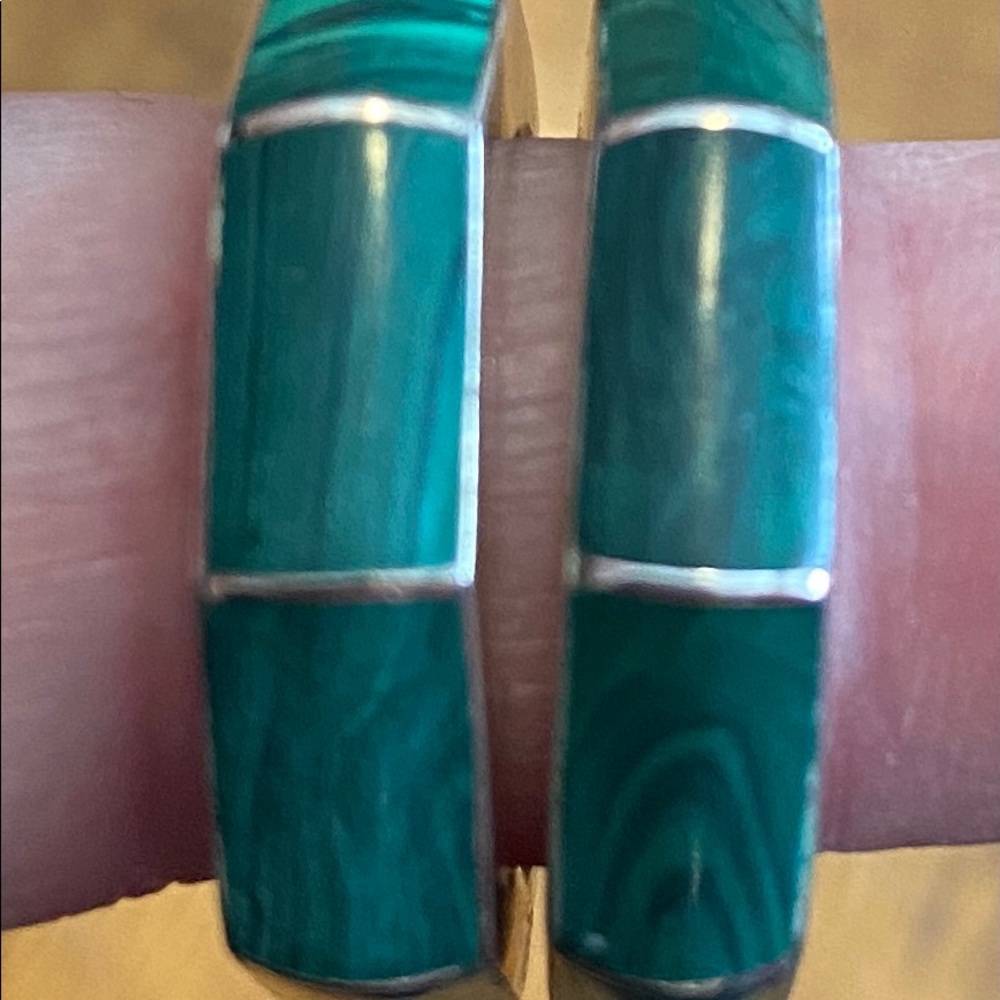 Vintage Malachite & Sterling Earrings - Lovely!